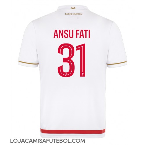 Camisa de Futebol AS Monaco Ansu Fati #31 Equipamento Principal 2025-26 Manga Curta Camisa de Futebol AS Monaco Ansu Fati #31 Equipamento Principal 2025-26 Manga Curta